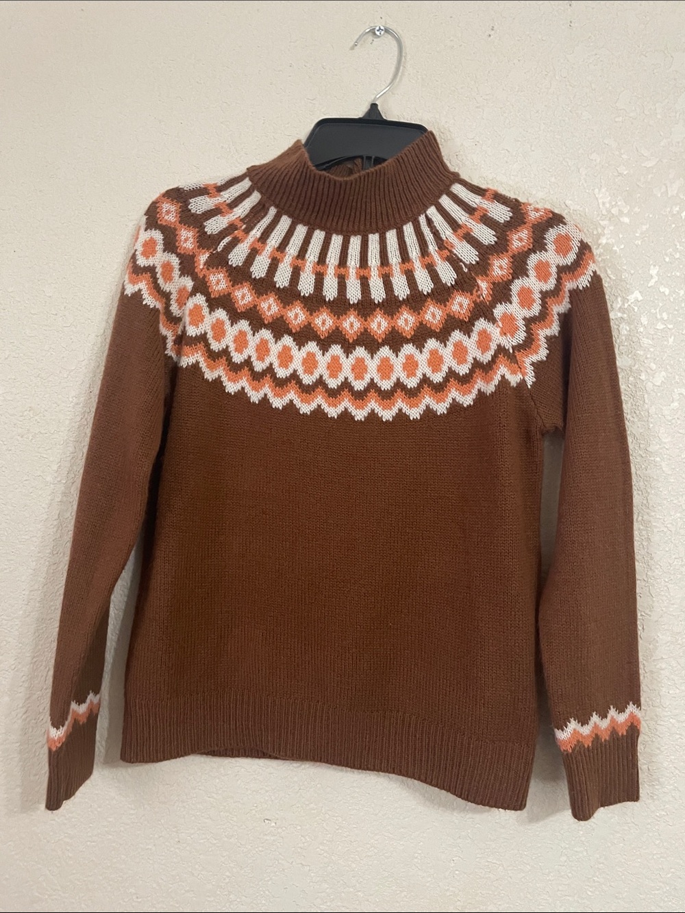 Neck Women's Sweater - Brown